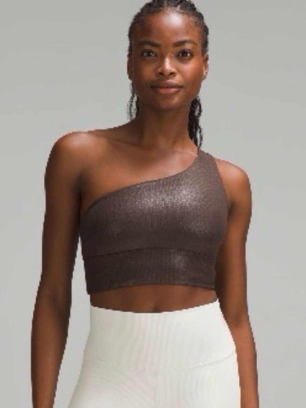 Lululemon One-Shoulder Brown Ribbed bra